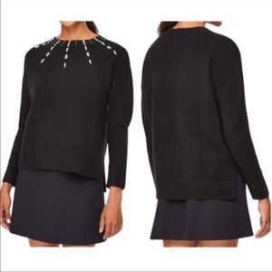 NWT LOFT pearl embellished party pullover sweater | M